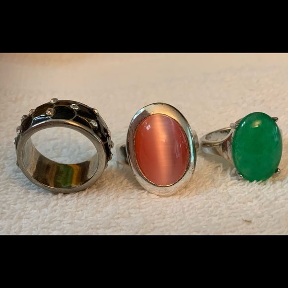 3 SilverTone Rings - Picture 3 of 3